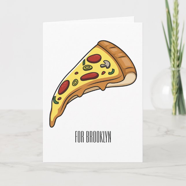 Pizza seriefigurer illustration  kort (Framsida)