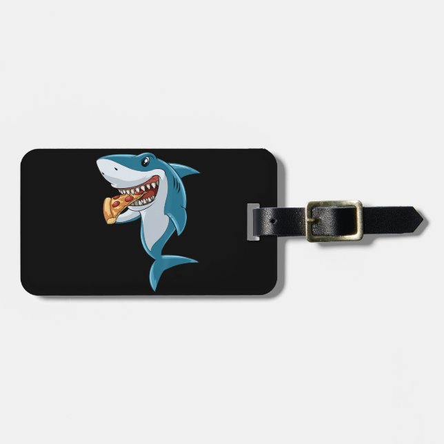 Pizza Shark Älskare Pizza Älskare Bagagebricka (Horisontell Framsida)
