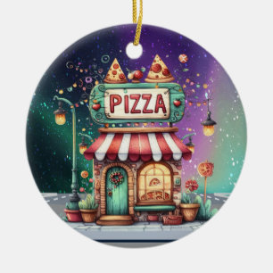 PIZZA Shop Ceramic Ornament