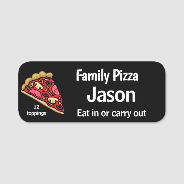 Pizza Shop Employee Magnetic Back Namn bricka Namnbricka (Framsida)