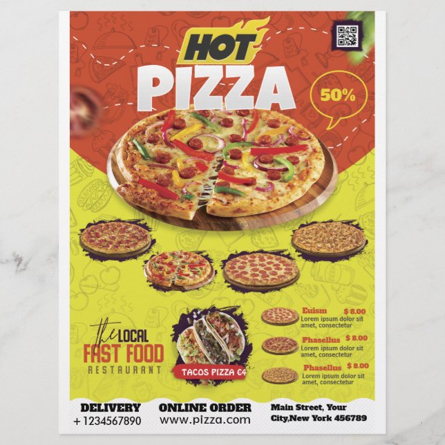 Pizza Shop Flyer Design (Framsidan)