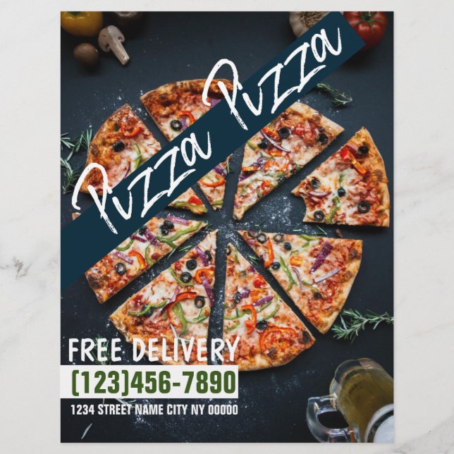 Pizza Shop Food Delivery Reklamblad (Framsidan)