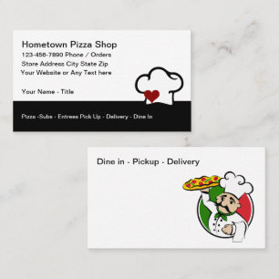 Pizza Shop Italienska restaurangen Visitkort