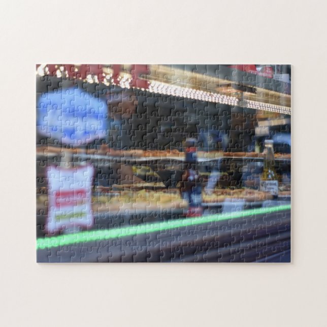Pizza Shop Reflection Midtown Manhattan New York Pussel (Horisontell)