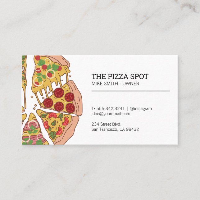 Pizza Shop Visitkort (Framsida)