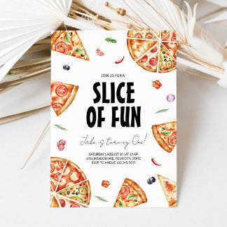 Pizza Skapar Födelsedagsfest inbjudan