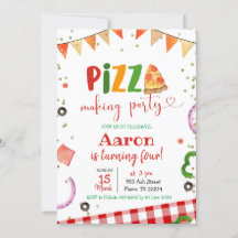 Pizza Skapar Party födelsedagsinbjudan