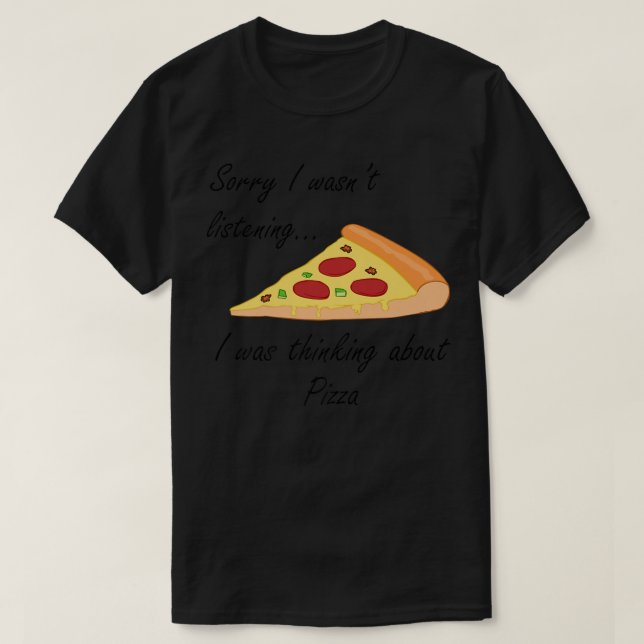 pizza skapar roligt att tänka på pizza 545 t shirt (Design framsida)