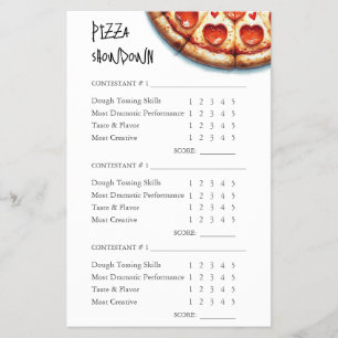 Pizza Skapar Tävling Scorecard Flygblad