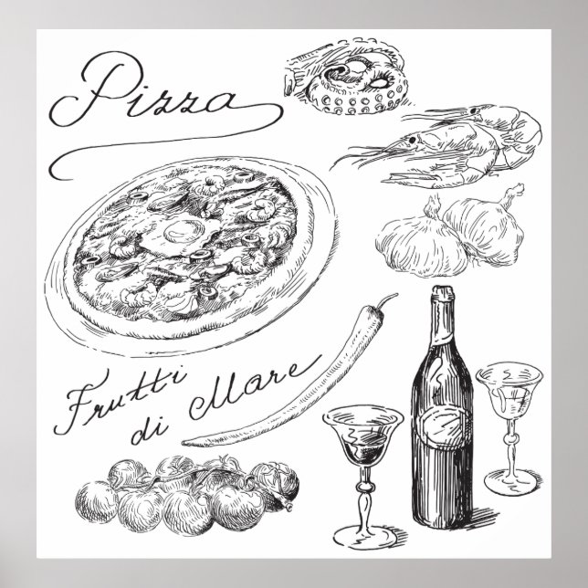 Pizza Sketch Poster (Framsidan)