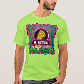 Pizza Ski Weirdos Rosa Gräns T-Shirt