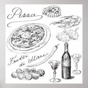 Pizza skissar poster