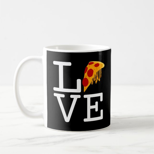 Pizza Skiva Kärlek Kaffemugg (Vänster)