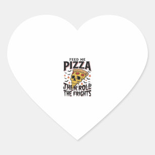 Pizza Skräck Tröja Vintage Gravyr Film Natt D Hjärtformat Klistermärke