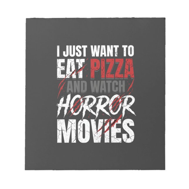 Pizza Skräckfilmer Halloween Design_1 Anteckningsblock (Framsida)