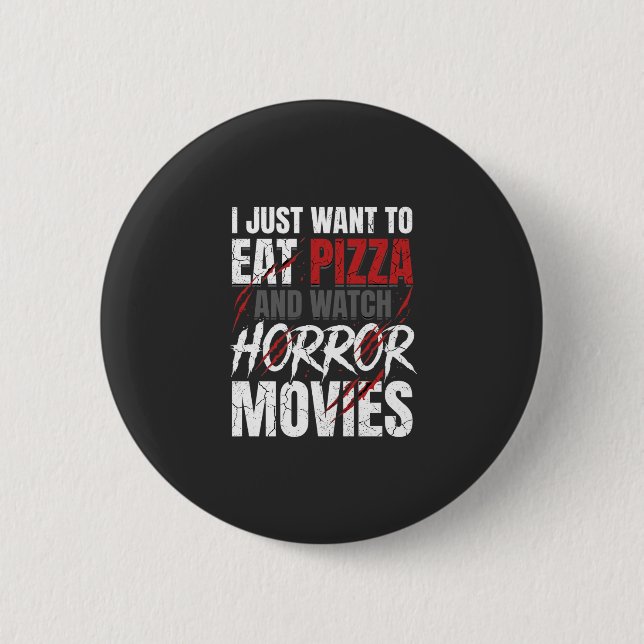 Pizza Skräckfilmer Halloween Design_1 Knapp (Framsida)