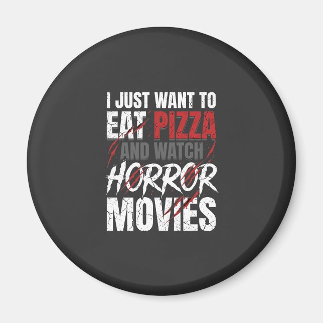 Pizza Skräckfilmer Halloween Design_1 Magnet (Framsidan)