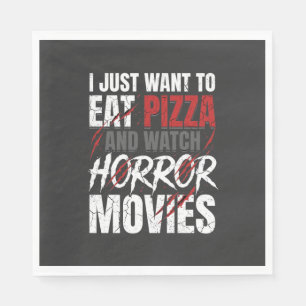 Pizza Skräckfilmer Halloween Design_1 Pappersservett
