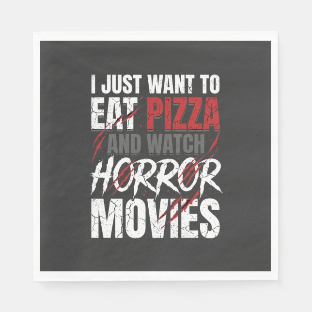 Pizza Skräckfilmer Halloween Design_1 Pappersservett (Framsidan)