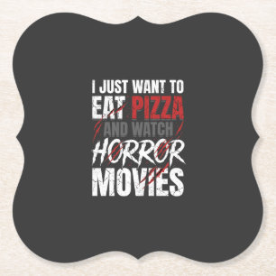 Pizza Skräckfilmer Halloween Design_1 Underlägg Papper