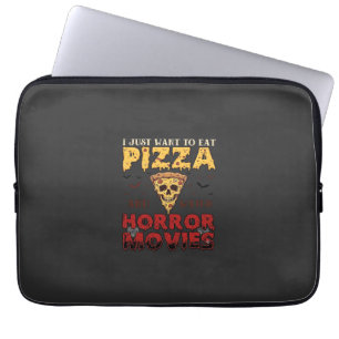 Pizza Skräckfilmer Halloween Döskalle Fladdermöss  Laptop Fodral