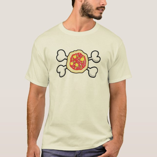 pizza Skull och Crossbone T Shirt (Framsida)