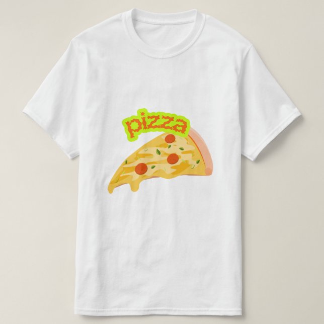 Pizza Slice Art - Ostig läcker mat  T Shirt (Design framsida)