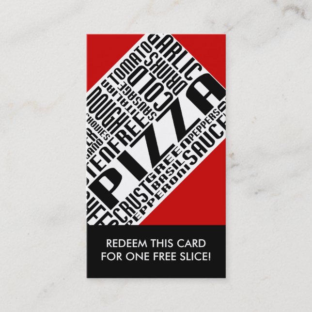 pizza slice coupon (wordWEBs) Rabattkort (Framsida)