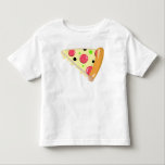 Pizza Slice Fars dag Småbarn White T-Shirt<br><div class="desc">Varje barn har har en del av sitt pappa medvetande. Visa hur stolt du är genom att ha dina barn och pappa bära som en passande pizza t-shirt. Det här blir sötens bra när du firar Fars dag eller när du vill ha den utrustningen för en fototagning. Endast tillgängligt på...</div>