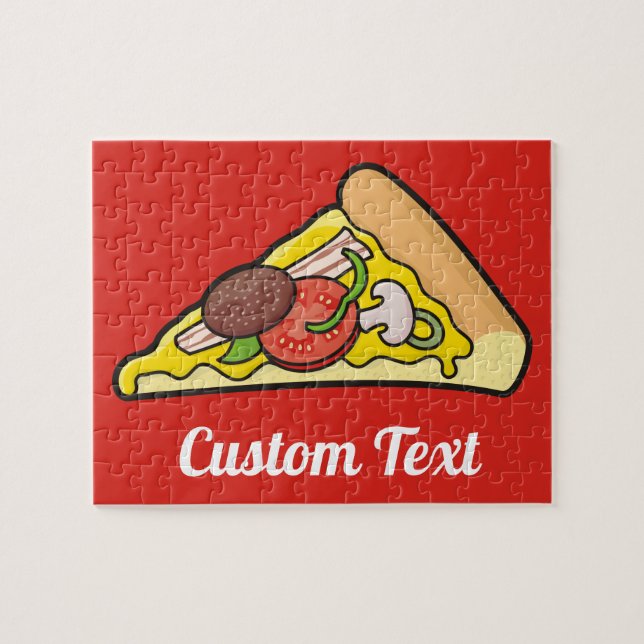 Pizza Slice Jigszle Puzzle Pussel (Horisontell)
