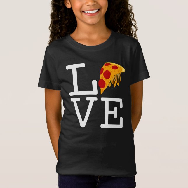 Pizza Slice Kärlek T Shirt (Framsida)