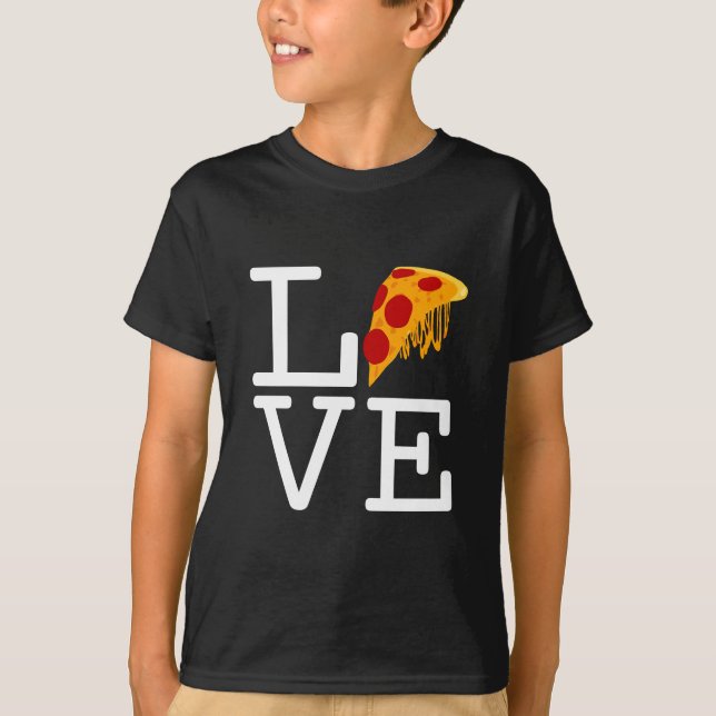 Pizza Slice Kärlek T Shirt (Framsida)