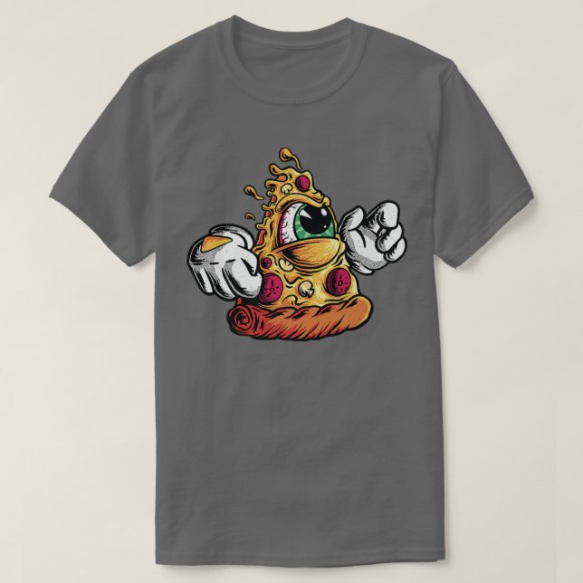 Pizza Slice Monster Funny Pizza Kärlek Pizzatarian T Shirt (Design framsida)