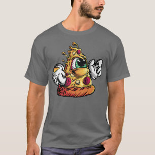 Pizza Slice Monster Funny Pizza Kärlek Pizzatarian T Shirt