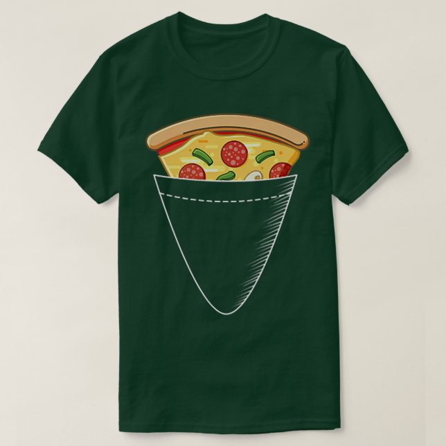 Pizza Slice Pocket Tee Coola Italy Food Älskare Te (Design framsida)