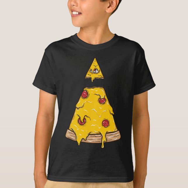 Pizza Slice with ost and Pepperoni T Shirt (Framsida)