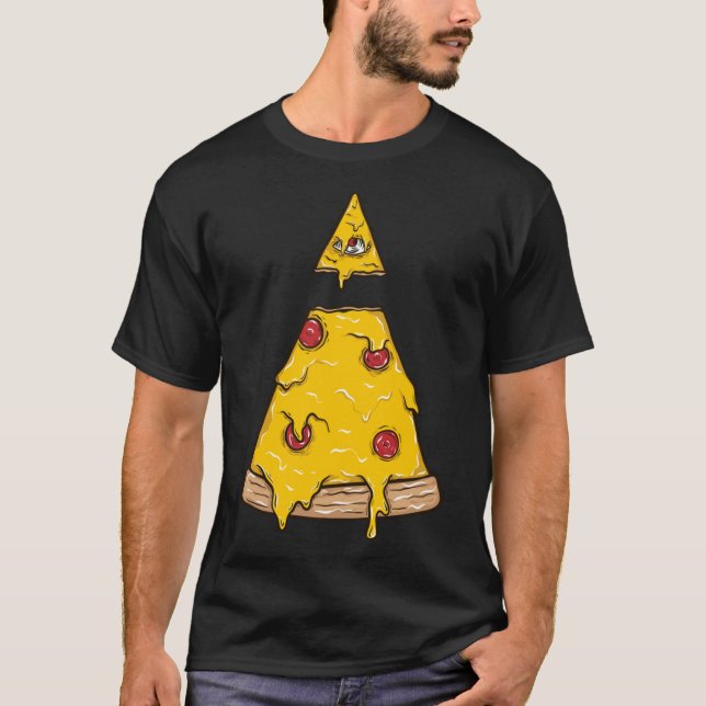 Pizza Slice with ost and Pepperoni T Shirt (Framsida)