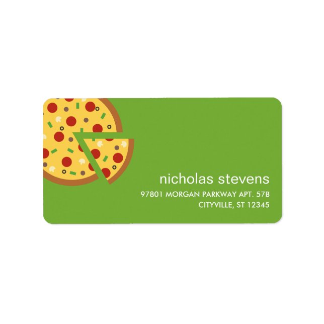 Pizza Slices-Adressetiketter Adressetikett (Framsidan)