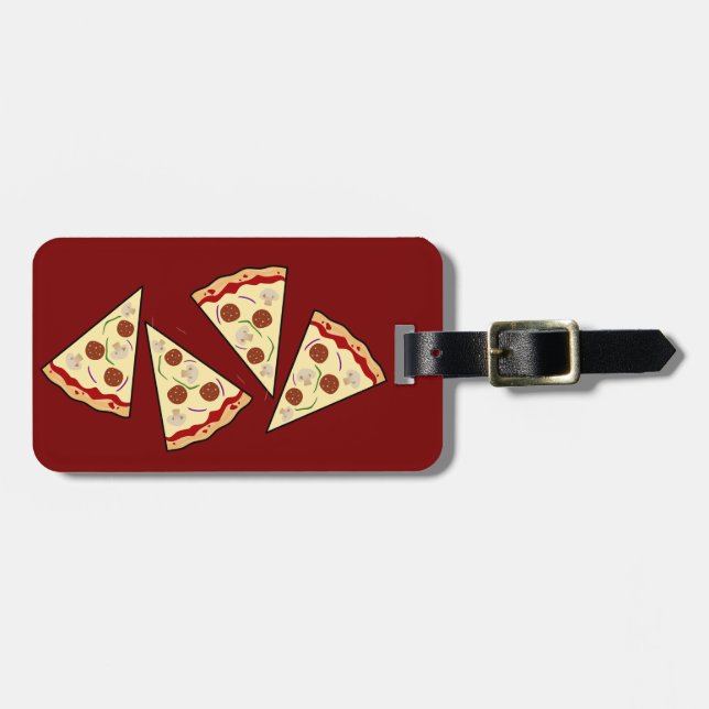 Pizza Slices design Luggage Tag Bagagebricka (Horisontell Framsida)