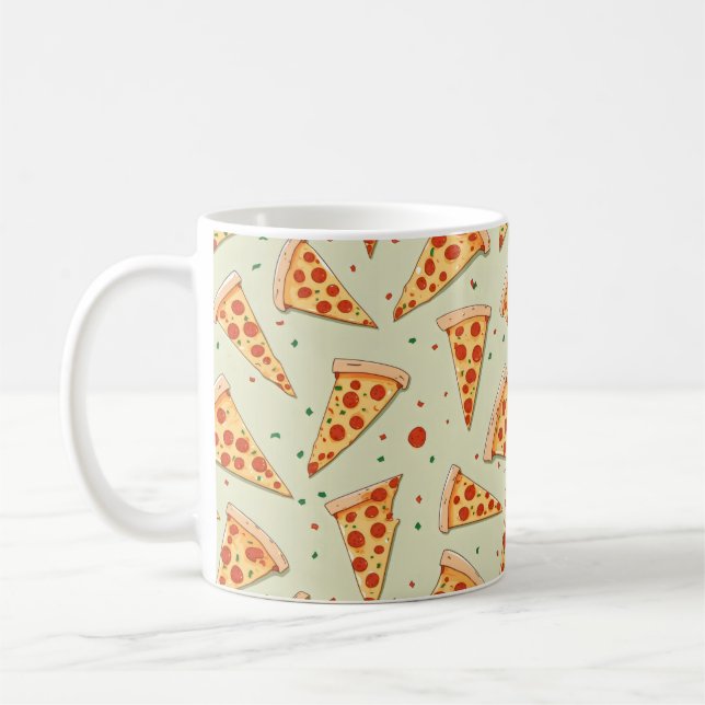 Pizza Slices Mönster Kaffemugg (Vänster)