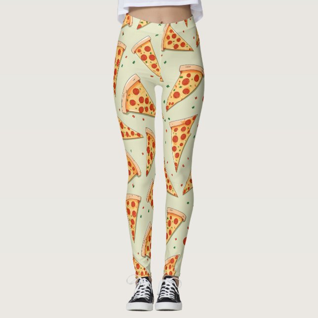 Pizza Slices Mönster Leggings (Framsida)