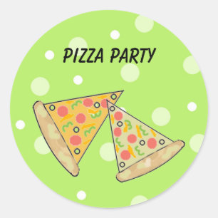 Pizza Slices Pizza Party Runt Klistermärke