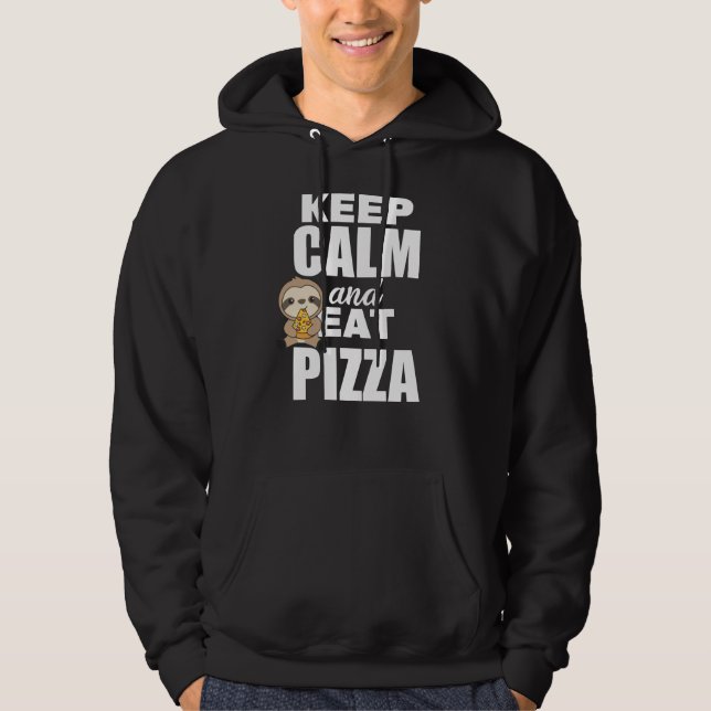 Pizza Sloth Pizza Älskare Funny Say Hoodie (Framsida)