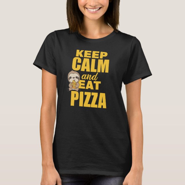 Pizza Sloth Pizza Älskare Funny Say T Shirt (Framsida)