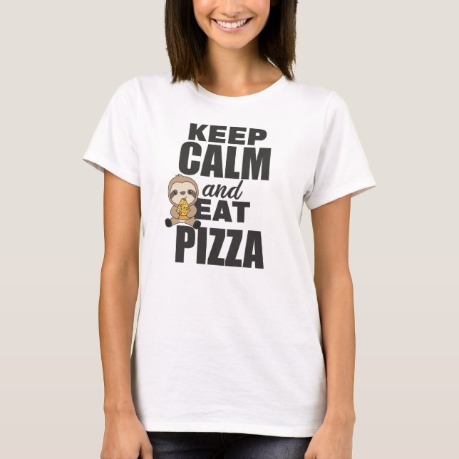 Pizza Sloth Pizza Älskare Funny Say T Shirt (Framsida)