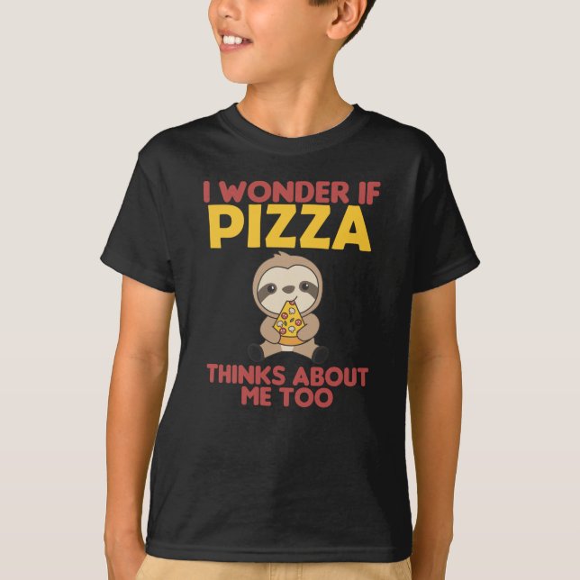 Pizza Sloth Pizza Älskare Funny Say T Shirt (Framsida)