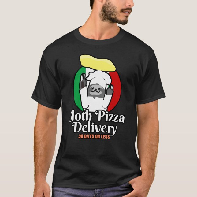 Pizza Sloth T Shirt (Framsida)