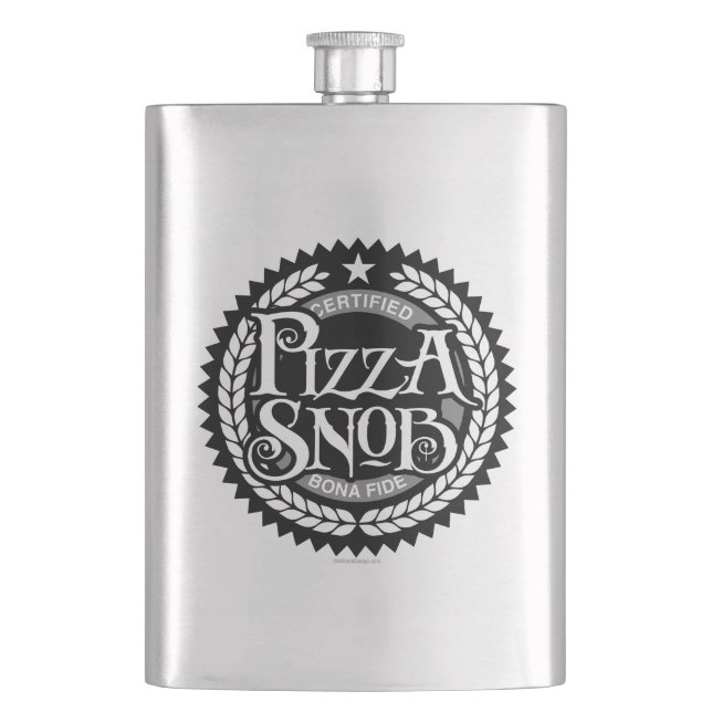 Pizza Snob - lustig pizza älskare Fickplunta (Framsidan)