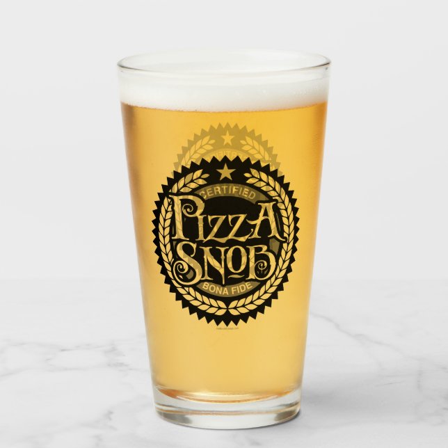 Pizza Snob - lustig pizza älskare Glaskopp (Framsida fylld)