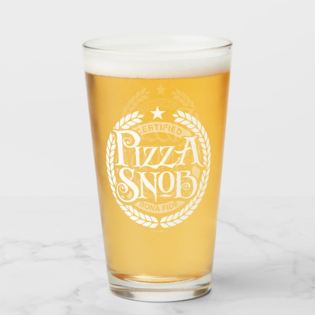Pizza Snob - lustig pizza älskare Glaskopp (Framsida fylld)